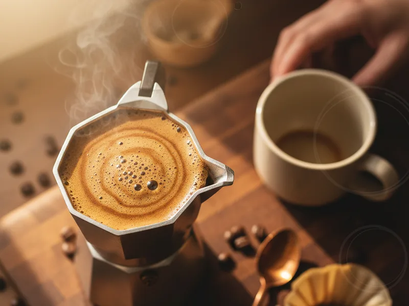 Het schuimlaagje bij de moka pot