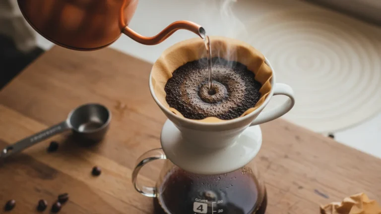 V60 voor 4 koppen: 60 gram op 1 liter